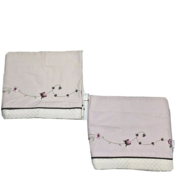 2 Kids Line Luxury Valances Curtains Pink White - Picture 1 of 7